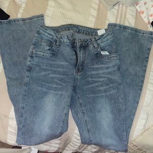 Light wash flared jeans